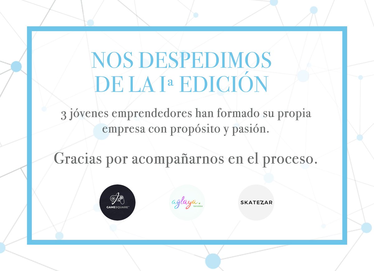 El 1er programa de incubación ha finalizado con éxito. 3 #emprendedores salen con sus empresas creadas y preparadas para recibir #financiación. El próximo jueves seguiremos por las redes la fiesta "en familia" de despedida. #projects #exit