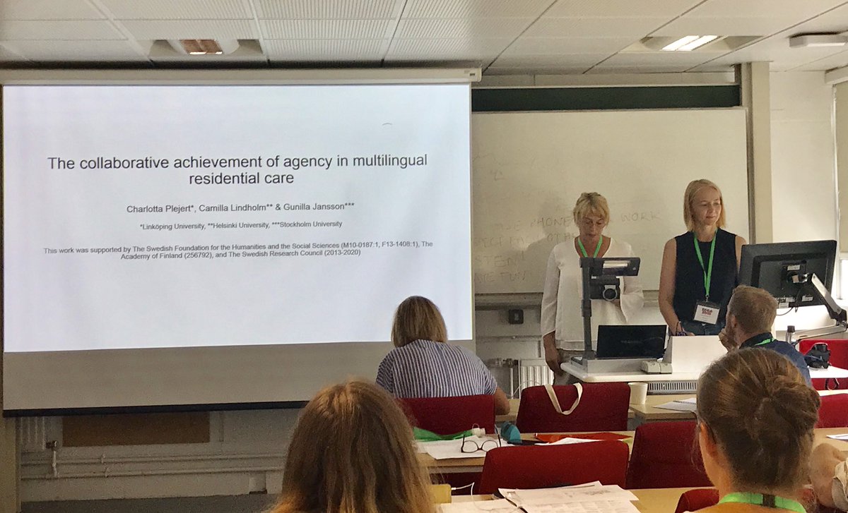 Charlotte Plejert and @cchlindho talking about agency and recruiting assistance in multilingual care home encounters <a href="/ConversationAn4/">ConversationandCoffee</a> #ICCA2018
