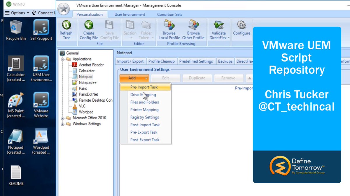 thecjtlab's tweet photo. I've done another brief video, this time on some #vmware UEM troubleshooting processes that I use.  #EUC #userenvironmentmanager If of interest please retweet!
https://t.co/vQH3fNZkVI https://t.co/ynctPKsr5Q