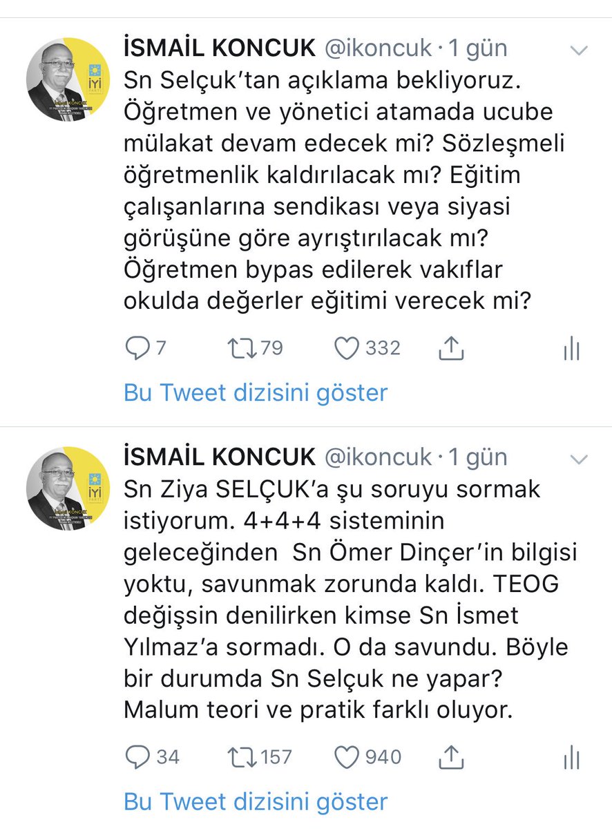 Ismail Koncuk On Twitter Sn Ziya Selcuk Tan Cevap Bekledigim Sorular Asagidadir Tekrar Ediyorum Bunlari Yerine Getiremezse Sadece Koltugunda Oturur Ve Digerleri Gibi Gider Bu Cumlemi Nezaketsizlik Olarak Gormuyorum Tam Tersine Yeteri Kadar