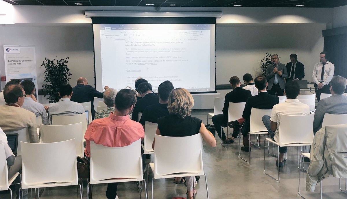 CCIduVar's tweet photo. Rencontre #SmartNexus à #Toulon : pour accélérer l'essor de projets fonciers de digitalisation urbaine. Une opportunité pour les territoires avec des villes et bâtiments intelligents #pcmevents https://t.co/S7HyOW0HVc