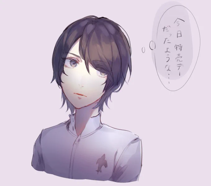 こないだ描いた落書き祐介、暇だったので塗りました٩( 'ω' )و メディバンでも結構描ける! 