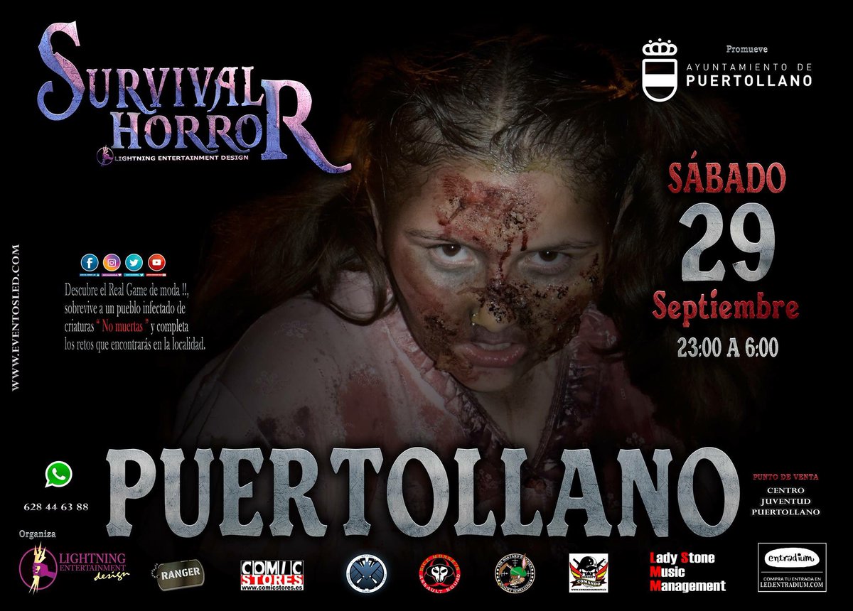 SurvivalHorrorE's tweet photo. Tenemos nuevo #evento! #PuertoLlano se #infectará el 29 de #septiembre El #caos llega a la zona #centro! 
#zombies #RealGame #CiudadReal #apocalipsis #superviviente #JuegoLimpio #SurvivalHorror #TWD #infectados #medicos #LED #SMAS #diversion #familiar #Ocio #juventud #alternativo https://t.co/s03UZGMhV5