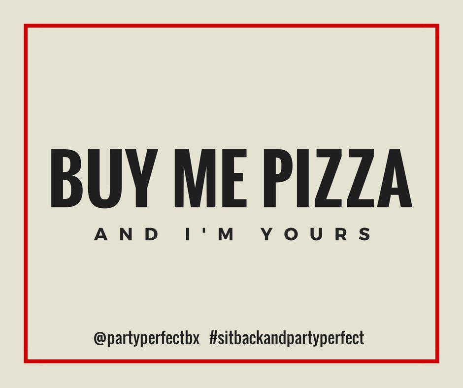 PartyPerfectBX's tweet photo. We're hungry over here, y'all. We make weird decisions when we're hungry. So give us a follow and then hit us with the most delish-looking slice for a chance to win a PIZZA PARTY. See? #sitbackandpartyperfect #partytime #pizzaparty https://t.co/CtZmrZOTJv