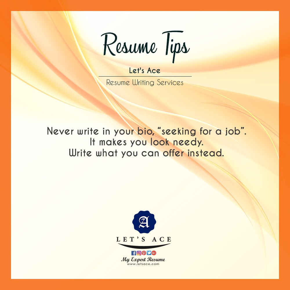 lets_ace's tweet photo. Guilty?
Stop giving an impression that you need the job badly. Just state what makes you different from others.

#Resume #CV #ResumeWriting #CVWriting #Jobsearch #Jobs #Job #CareerCoach #Hiring #CareerArc #Career #Business #Success #Opportunity #JobSeeker #Interview https://t.co/G8j5va8CXK