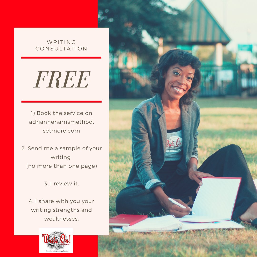 A_HarrisMethod's tweet image. Want to see how our services work? Book your free writing consultation today! #writeonright #oneword #onesentence #oneparagraphatatime #freewritingconsultation