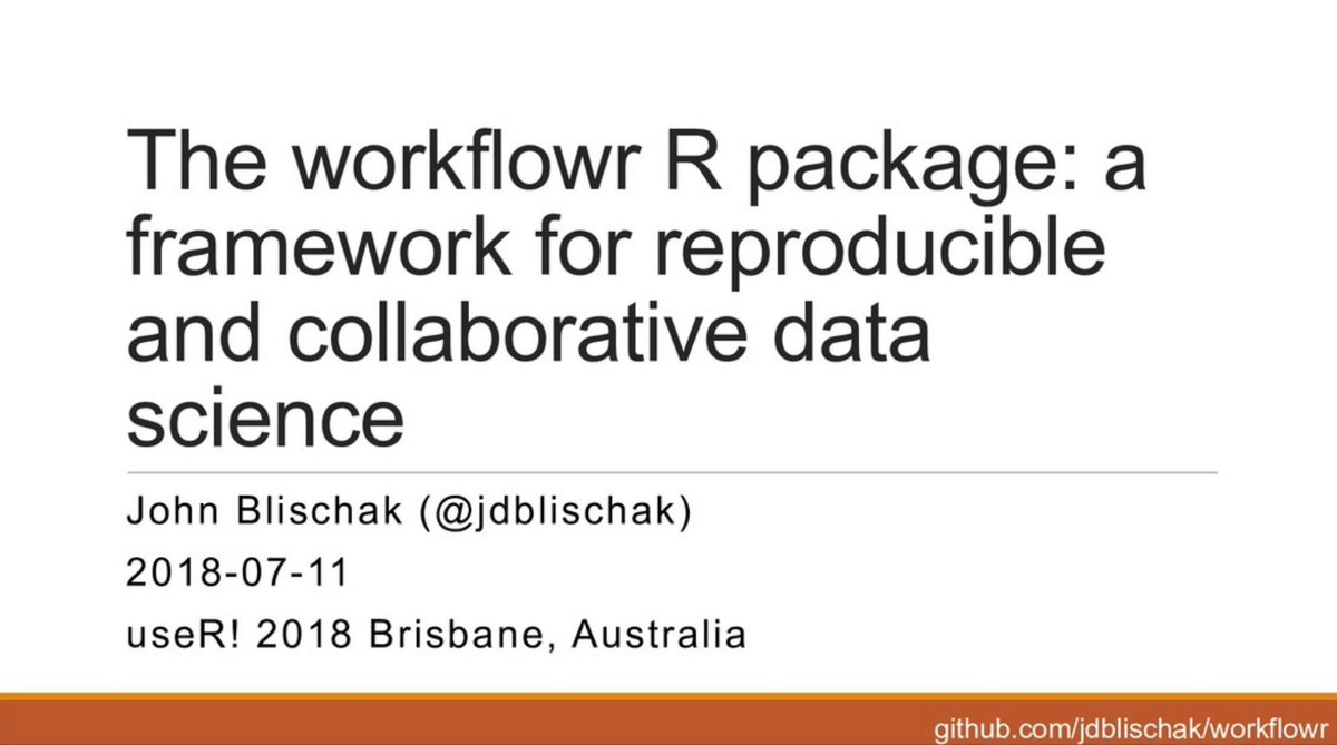 The workflowr R package: a framework for reproducible and collaborative data science by @jdblischak
