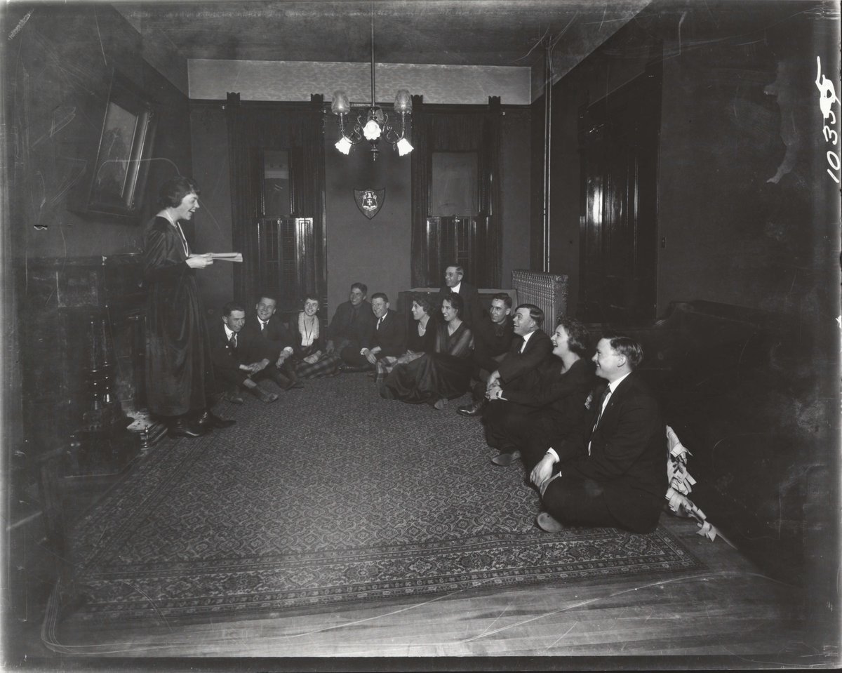 CSUCPD's tweet photo. #TBT to a riotous evening with the 1918-19 debate team at CSU. You can spot their coach, Westfall, Alfred II third from the right. #whatis civic #morethanvoting https://t.co/EUws68FGza