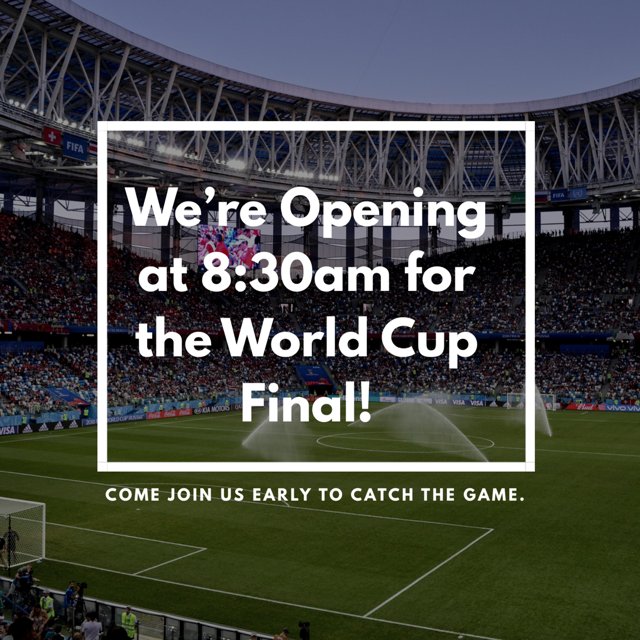 We'll be opening at 8:30 AM this Sunday for The World Cup Final!! Catch brunch and the game with us! #worldcupfinal #brunch #howtosantafe #simplysantafe #howtosantafe #summerinsantafe