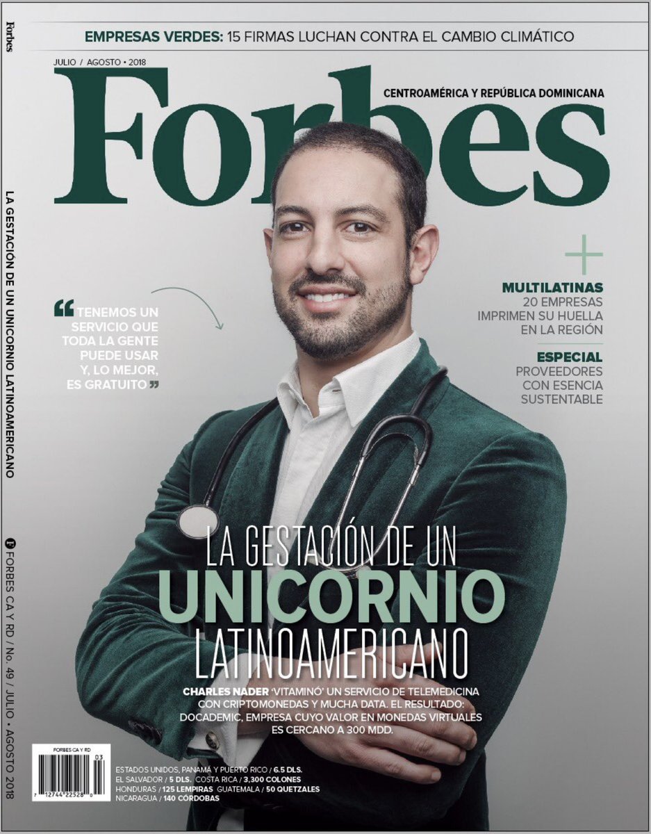 ChrisParke_r's tweet image. Proud to be a part of this exciting and innovative company, bringing free healthcare to the world via our free to download application.
Here is our CEO @CharlesNader on the cover of Forbes Magazine, July/Aug 2018
@Docademic #FreeHealthcare #Docademic #MTC