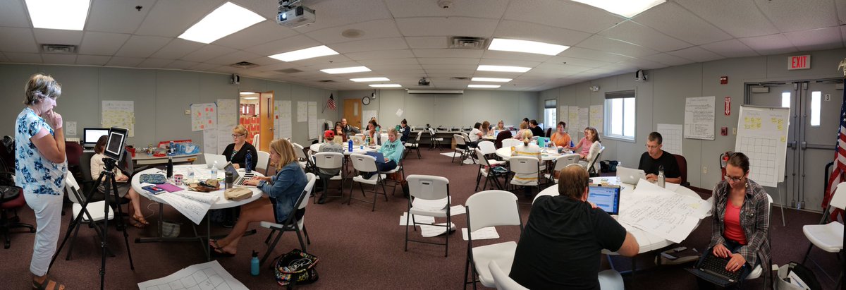 CREATOMbuilder's tweet photo. This is what #DesignThinking in #PBL looks like. Wrapping up 3 great days at the #CREATOMSETGO Institute! Great work .@beverly_schools .@natickps .@westfordacademy #dtk12chat .@masscue #ISTE18 https://t.co/jz9oSgUBME