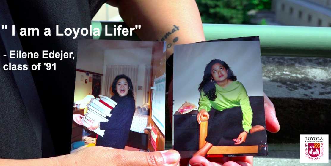 LoyolaSOE's tweet photo. Want to guess what a 'Loyola Lifer' is? School of Education's Eilene Edejer shares her history with Loyola and how she considers herself a Loyola Lifer; Stay tuned till Friday! #educationislife #LUCSOE https://t.co/4mfKKTF3uD