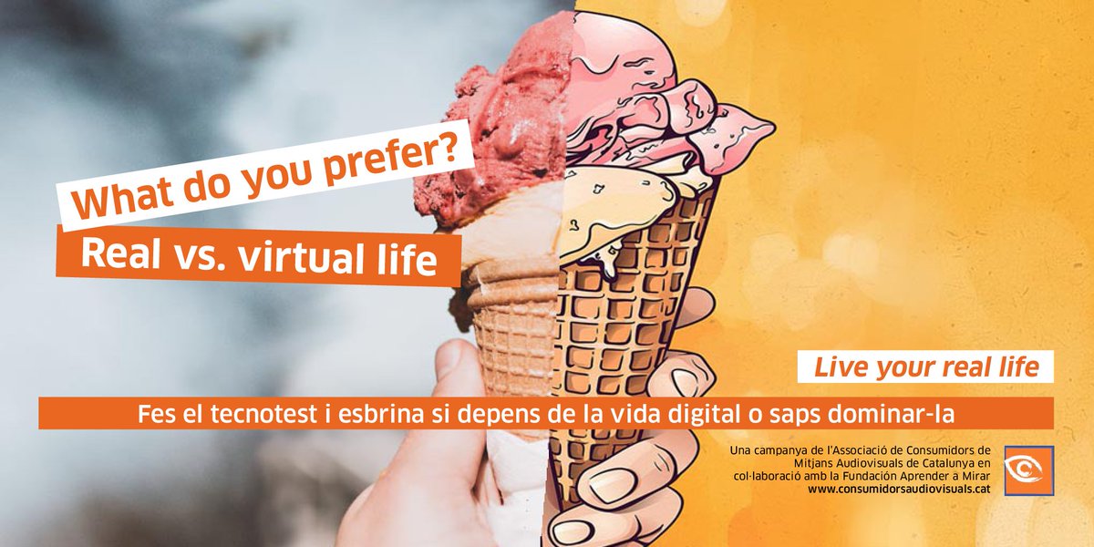 Telespectadors's tweet photo. Fem una crida a l'acció i a la #consciència del temps dedicat al món virtual, arrenquem amb la campanya #LiveYourRealLife! T'atreveixes a fer el nostre #tecnotest i esbrinar quin és el teu nivell d’addicció al mòbil? https://t.co/OdhAMbJYvr
#nomofobia #tecnoaddiccions #campanya https://t.co/D86XTaEWMr