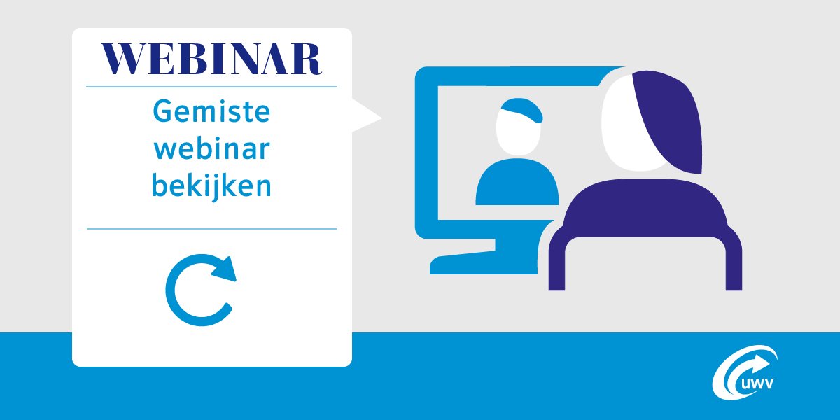 UWVnl's tweet photo. Onze webinars helpen je bij het vinden van werk. Als je een webinar hebt gemist, kun je dat later terugkijken op: https://t.co/iqhKpJXsh8 #UWVwebinar https://t.co/cH3jZ471Zd