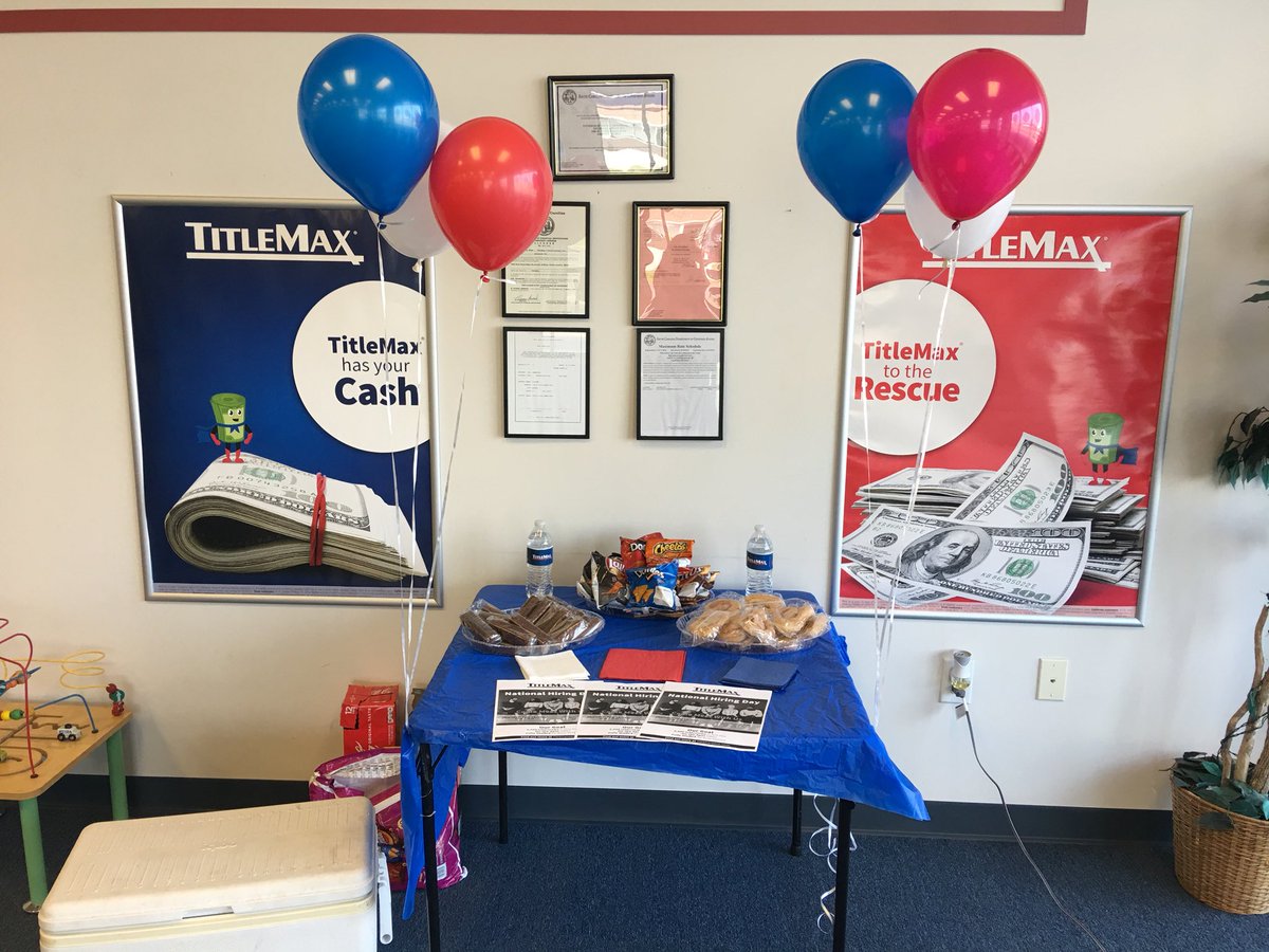 ams623's tweet photo. Come join us for our National Hiring Day at TitleMax and TitleBucks of Gaffney SC!! @donnahastings13 @Christy30061 @TMXCompanies @ChuckStmx #TMXHiringDay https://t.co/eVJkRn0U6Z
