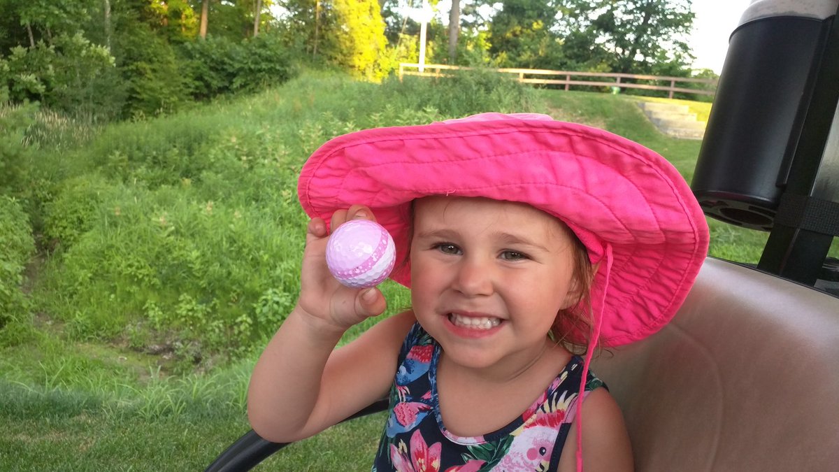 Favorite piece of equipment... Her pink <a href="/VisionGolfBall/">Vision Golf Ball</a>.