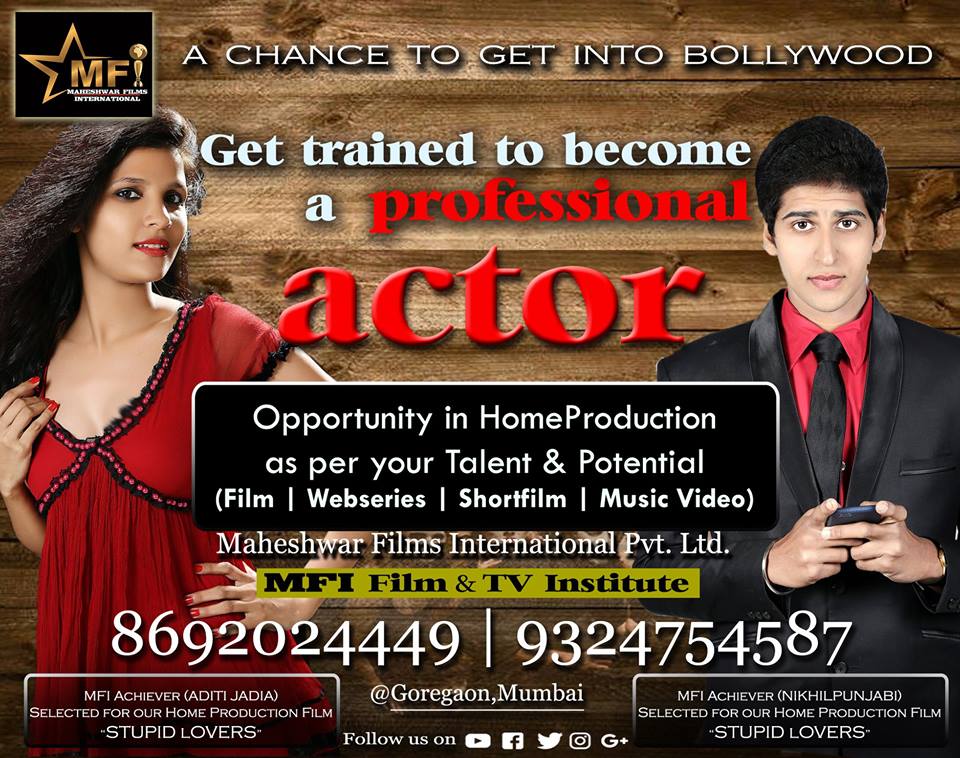 mfifilminstitut's tweet photo. *REGISTRATIONS ARE OPEN*
#MFIActingStudio #MFI Film &amp; TV Institute@Mumbai
*A new format of training in #Acting &amp; #Grooming for #Film #Television
*Open to all interested new comers -age 15 years and above.
#NextBatch #15JulyOnwards #weekdays #weekend batches available. https://t.co/nF7kX1rXzz