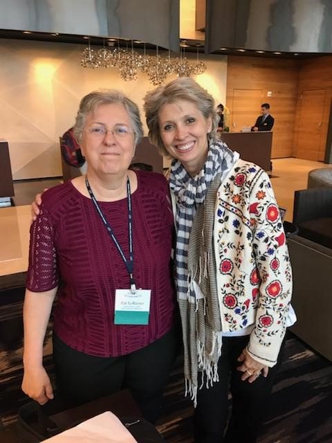 AACI_Cancer's tweet photo. Connections are being made at #CRI2018! Here's Patient Advocate Chiara D'Agostino (@CancerBTTB) with @YaleCancer's Dr. Pat LoRusso, one of yesterday's speakers. https://t.co/8aIoCkOnyE