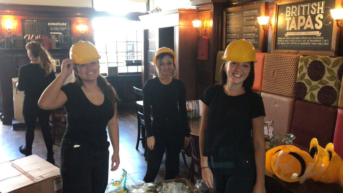 TheSomersTown's tweet photo. Our team getting the hard hats ready 👷‍♂️👷‍♂️👷‍♂️. Just 45 minutes to go &amp; we RE-OPEN... https://t.co/Omx90zl84D