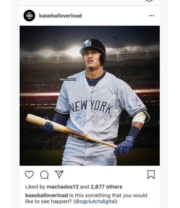 The Baltimore Sun on X: Manny Machado liked a photo of himself in a  Yankees uniform on Instagram. Cue the hysteria.    / X