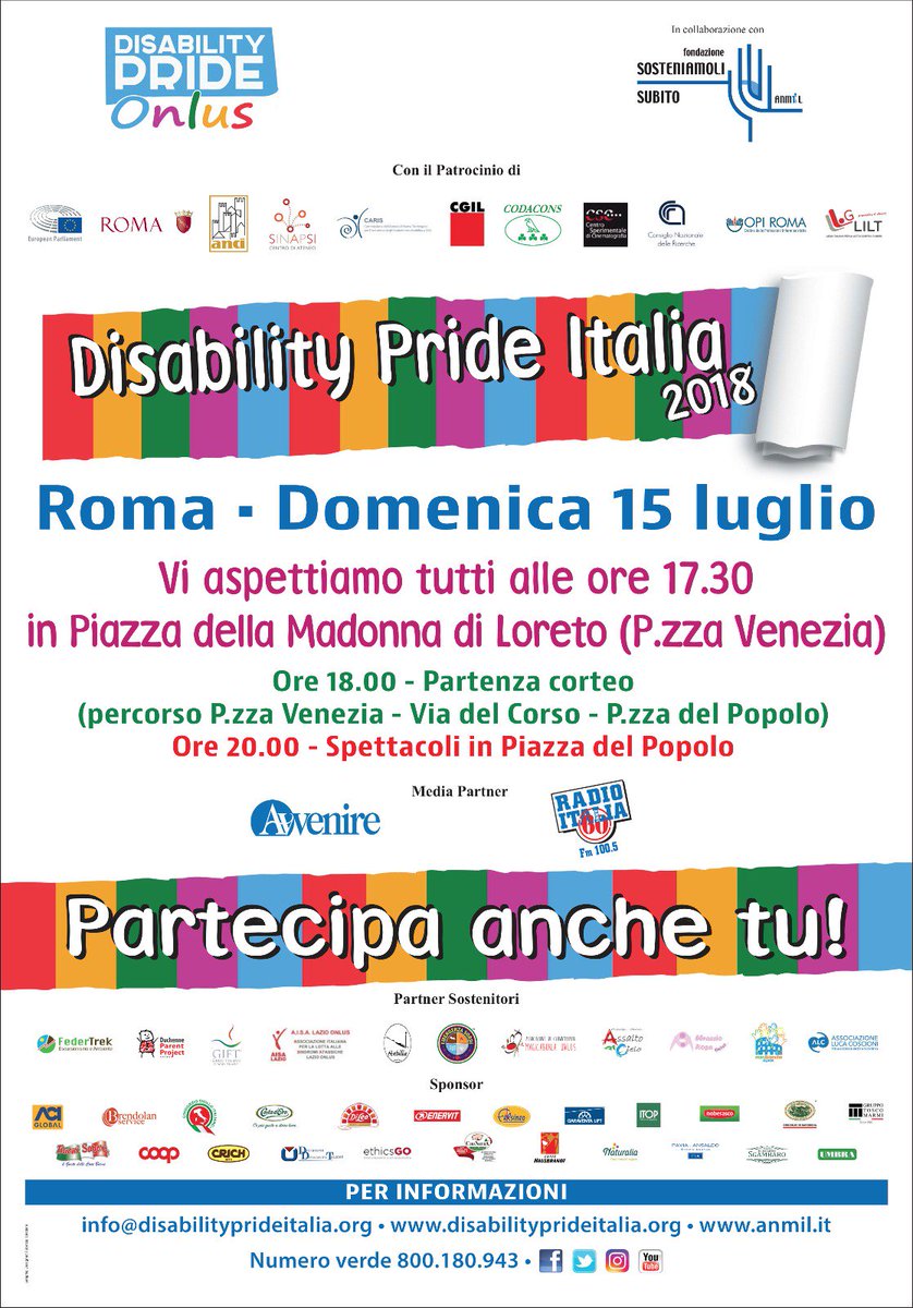 ClubItacaRM's tweet photo. #Savethedate domenica 15/07 h 17.30 #Roma #disabilityprideitalia. Ci saremo anche noi, per portare tra la gente comune i temi che riguardano la #disabilità, chiedendo di avere gli stessi #diritti di tutti i cittadini 
#salutementale #psichiatria https://t.co/XQuZpzNb9E