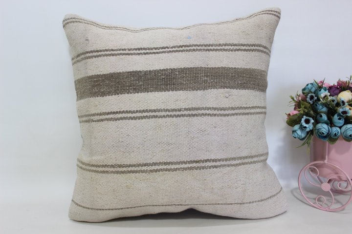 Pale Colored Rare Anatolian Kilim Pillow 20x20 Decorative Pillows Kilim Lumbar 20x20 Bolster Pillow Aztec Pillow Kelim Cushion Euro Pillow