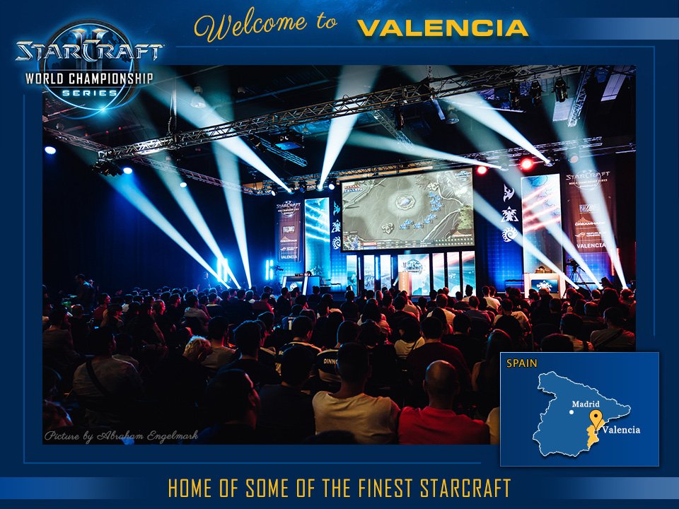 StarCraft's tweet image. The show is about to begin at #WCS Valencia!  🤖☠️🚀 You are cordially invited to witness epic StarCraft II mayhem: twitch.tv/starcraft