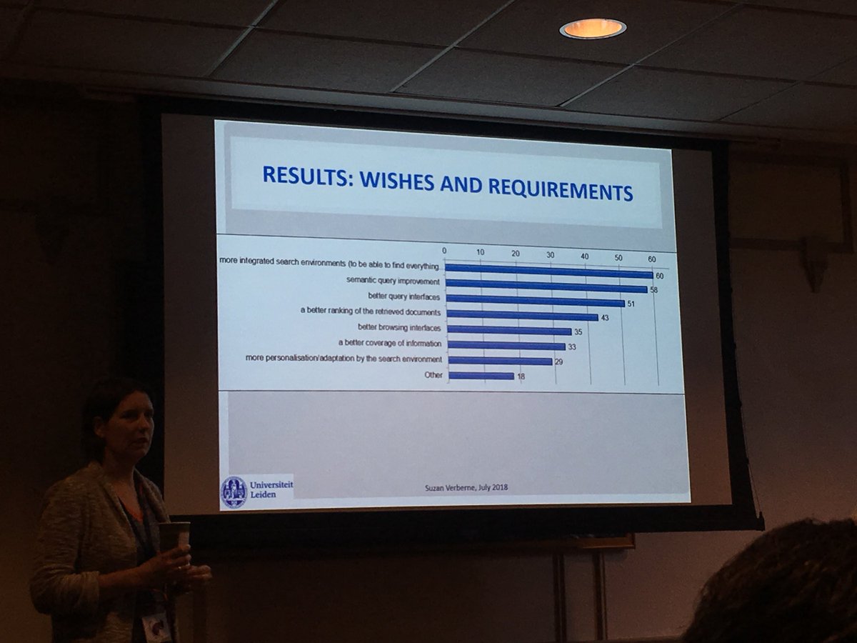 kacprzakemilia's tweet photo. Last day at #sigir2018 Looking at challenges users wish to see improved while performing professional search - integrated search environments and query interfaces #ProfS2018 https://t.co/tlfuhgEHo7