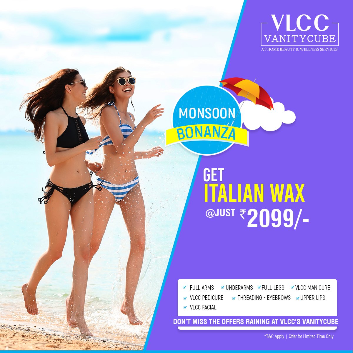 Get the Silky Smooth Skin with VLCC #VanityCube's Italian Wax service in the comfort of your home. Call 8010801091 to book your appointment.
