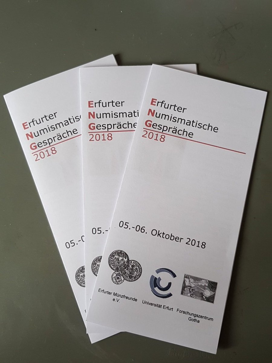 EMF_eV's tweet photo. Das Tagungsprogramm der Erfurter Numismatischen Gespräche 2018 steht.
Bald zu finden unter: https://t.co/qFwYvgpypb und https://t.co/WU5Hxwzjkx

#Numismatik
#ENG2018
#Erfurt https://t.co/ODHQNw4VHY