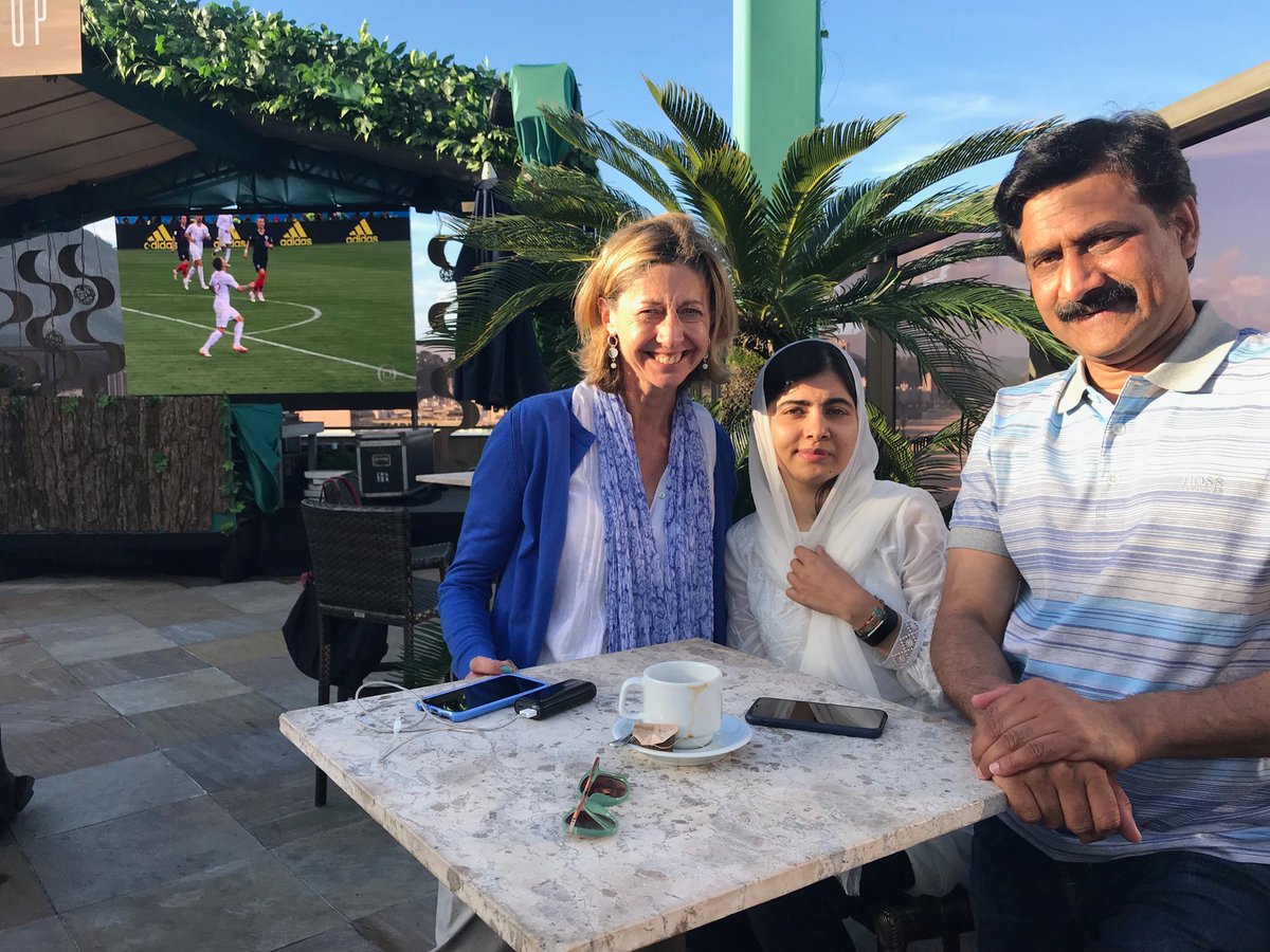 Delighted to be in Rio with ⁦<a href="/Malala/">Malala Yousafzai</a>⁩ and her dad for her 21st birthday visiting girls’ projects (yes &amp; watching the match) Happy birthday to someone who inspires the world