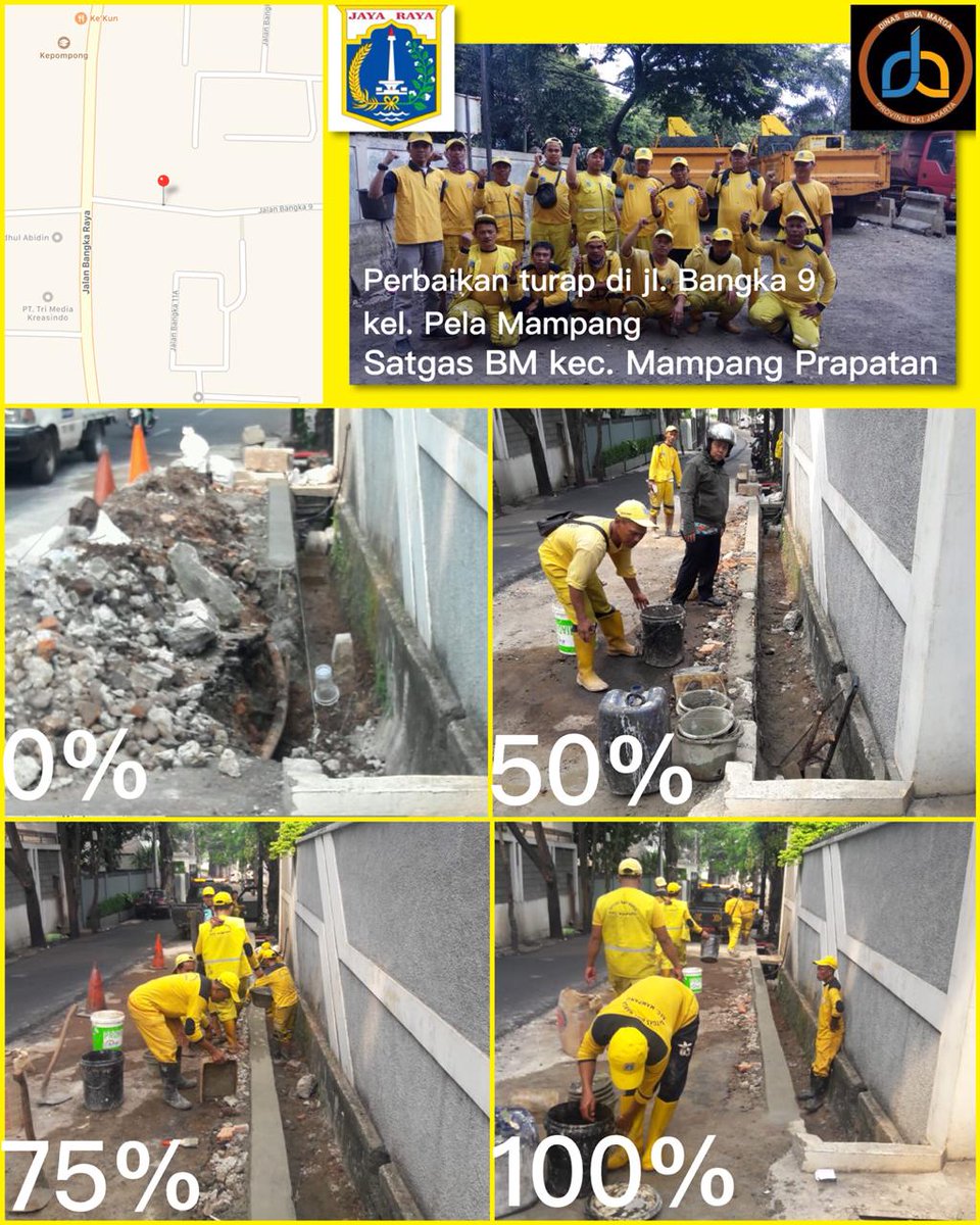 SDBMmampang's tweet photo. Kegiatan SDBM Mampang prapatan Pengecatan fly over & perbaikan turap. @BinaMargaDKI @Info_BinaMarga @binamargajaksel @DinasPemel @DKIJakarta @RadioElshinta @aniesbaswedan @sandiuno π #timkuning https://t.co/bCRS1LG1j3