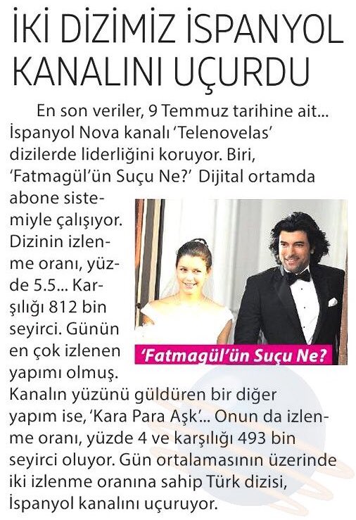 İki dizimiz İspanyol kanalını uçurdu; #FatmagülünSuçuNe #KaraParaAşk... #ReytingCanavarı #SinaKoloğlu 
milliyet.com.tr/jet-sosyete-mu…