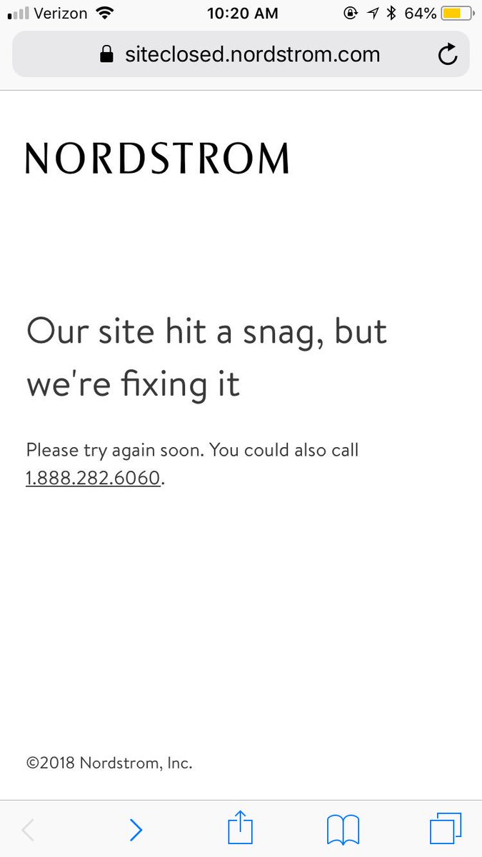 Ambozin's tweet photo. @Nordstrom trying to shop the anniversary sale but the site keeps crashing!!  Help! https://t.co/enU9b8x9OD