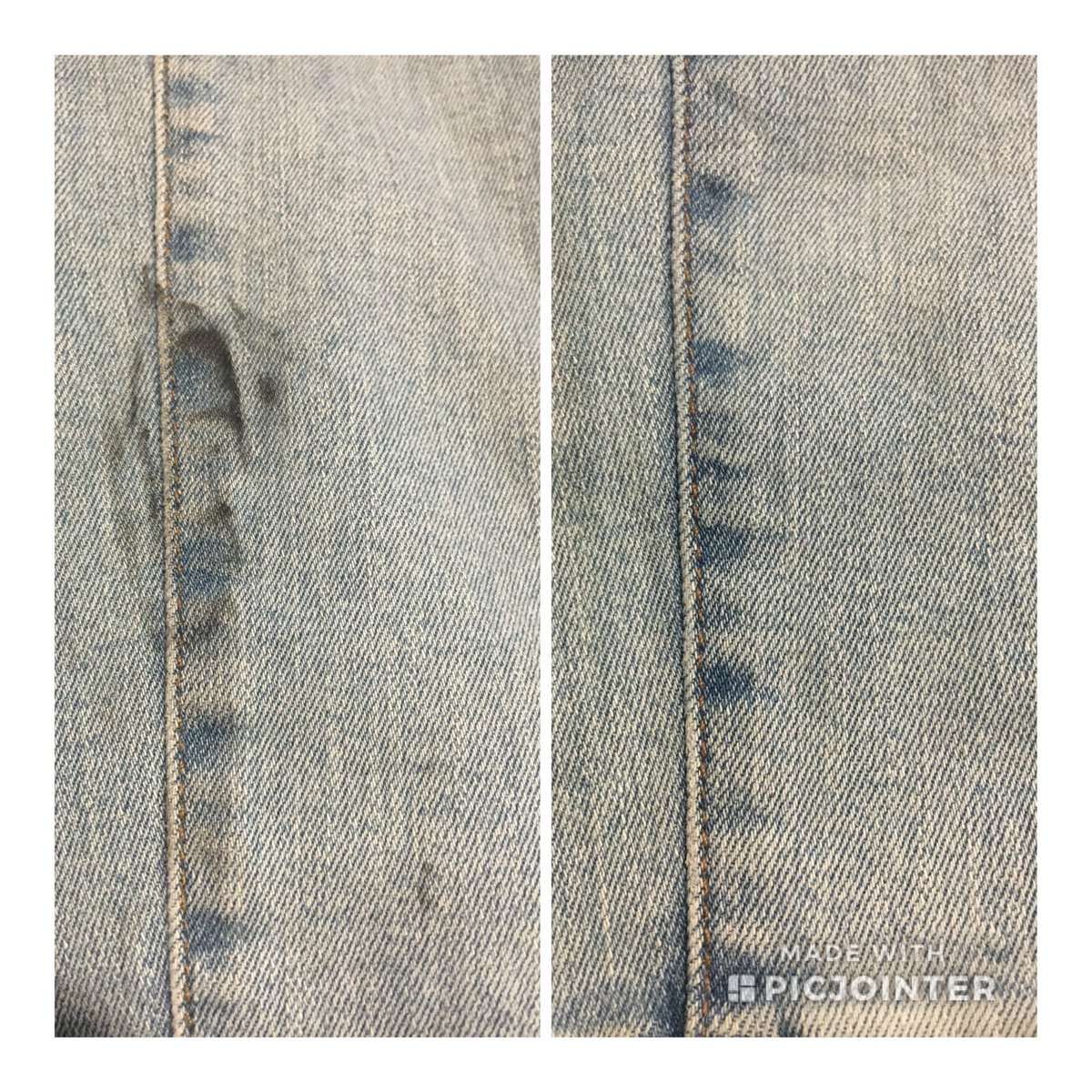 BrittanyKPeters's tweet photo. It's true, dish soap and a good scrub works great to remove bike chain grease from jeans! Thanks, Twitter hive mind! #bikecommuter #dcbiker https://t.co/mqkCCflxPA
