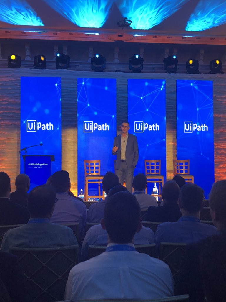 Great talk at #UiPathTogether by @PwC_FinServ <a href="/rorymelick/">Rory Melick</a> on the impact of automation on the future of work