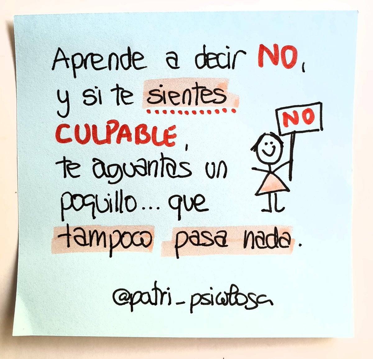 Aprende a decir NO y si te sientes culpable, te aguantas un poquillo, que  tampoco pasa nada. Si quieres leer algunos consejos para decir NO entra en  mi última entrada de Instagram., image size:1200x1155