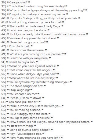 ; x BANTER CALL.

Like this tweet, and I will randomly choose one of these prompts to strike up some banter between my character and yours.