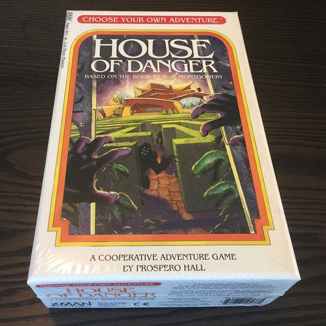michaeldilisio's tweet photo. Nostalgia alert! I picked up House of Danger, a Choose Your Own Adventure Board Game today. I know very little about it, but I couldn’t help myself. 
#boardgames #zmangames #chooseyourownadventure #solomodegames https://t.co/3meLQjqToS https://t.co/neHCutPRum