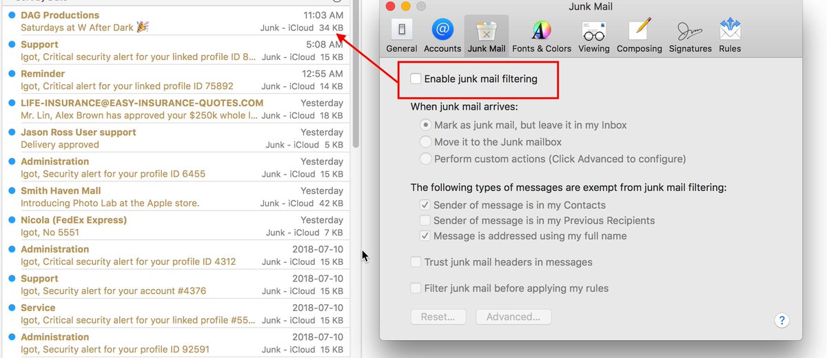 betalogue's tweet image. And as always, #macOS #Mail, not taking “No!” for an answer… 

(I use @mjtsai’s #SpamSieve for junk mail filtering.)