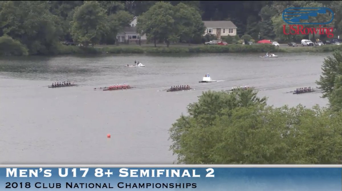 BlairCrewMD's tweet photo. First place! #BlairCrew's @niemanlucas and the Saratoga U17 Racing Team boat had the fastest time of 12 boats in the semi-finals - three seconds faster than the next closest boat. On to the finals tomorrow! #MBHS #clubnats18 #crew #rowing #rowinglife https://t.co/LO5N6zqHjn