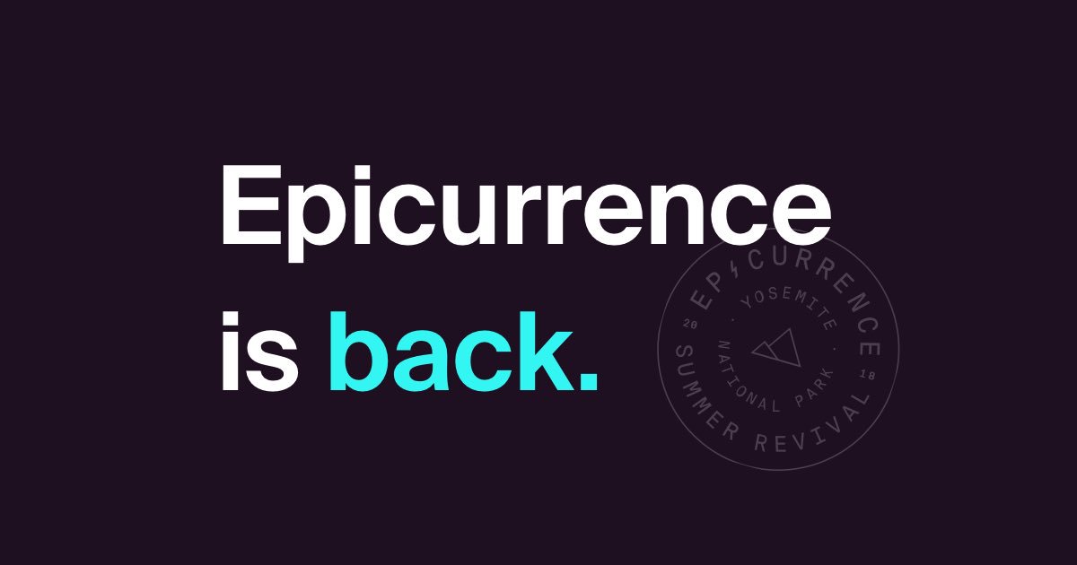 DANN© (@dannpetty) on Twitter photo Big news.
<a href="/Epicurrence/">Epicurrence</a> is back!
Come celebrate the revival with a week of kayaking, rock climbing, moto, mountain biking, hiking, fishing, late night discussions, and so much more in Yosemite National Park this Aug 27-30.
Only 99 spots available.
epicurrence.com Big news.
<a href="/Epicurrence/">Epicurrence</a> is back!
Come celebrate the revival with a week of kayaking, rock climbing, moto, mountain biking, hiking, fishing, late night discussions, and so much more in Yosemite National Park this Aug 27-30.
Only 99 spots available.
epicurrence.com