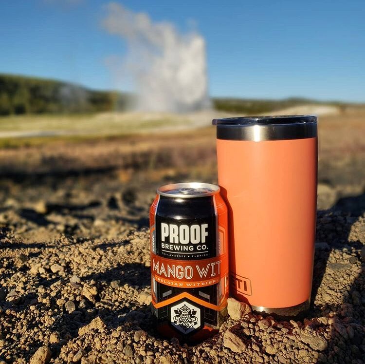 ProofBrewingCo's tweet photo. "I can confirm that Mango Wit from Proof Brewing Company travels well and pairs nicely with an evening viewing of Old Faithful." π·@mobile_beach_home (Insta)
.
.
Tag us in your summer adventure travel pics, and we'll share our favorites! #TLHBeer #CraftBeer #OldFaithful #MangoWit https://t.co/fsARccuD7D