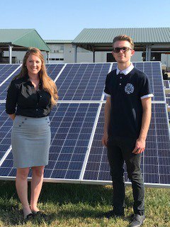 MCPowerCo's tweet photo. MC Power was excited to celebrate the completion of the Lee's Summit Animal Control solar array yesterday. MC Power built the 30 kW ground mount system. The project began as an idea from Lee's Summit High School student Zach Burton. #RenewableEnergy https://t.co/acTs38FMhd