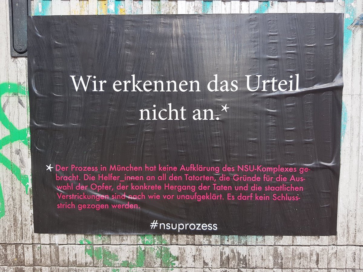 Gesehen in Altona...

#nsuprozess #keinschlussstrich #nsukomplexauflösen #nonazishh #Altona  #Hamburg #AntifaAltonaOst