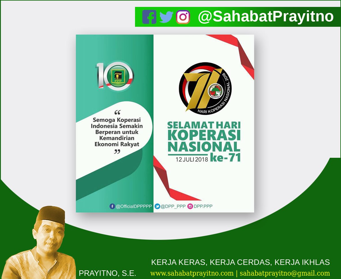 RomahurmuziyS's tweet photo. RT @SahabatPrayitno: Selamat Hari Koperasi Nasional ke 71, Semoga Koperasi Indonesia Semakin Berperan untuk Kemandirian Ekonomi Rakyat.
@MRomahurmuziy
#GusRomy
#Romahurmuziy
#SahabatPrayitno
#2019RameRameHijrahkePPP https://t.co/fqgQVnPddN