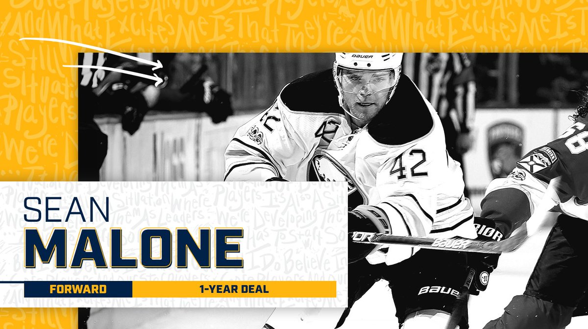 We've signed forward Sean Malone to a one-year, two-way contract: bufsabres.co/ZlxHHe

Welcome back, <a href="/SeanMalone_13/">Sean Malone</a> 👊