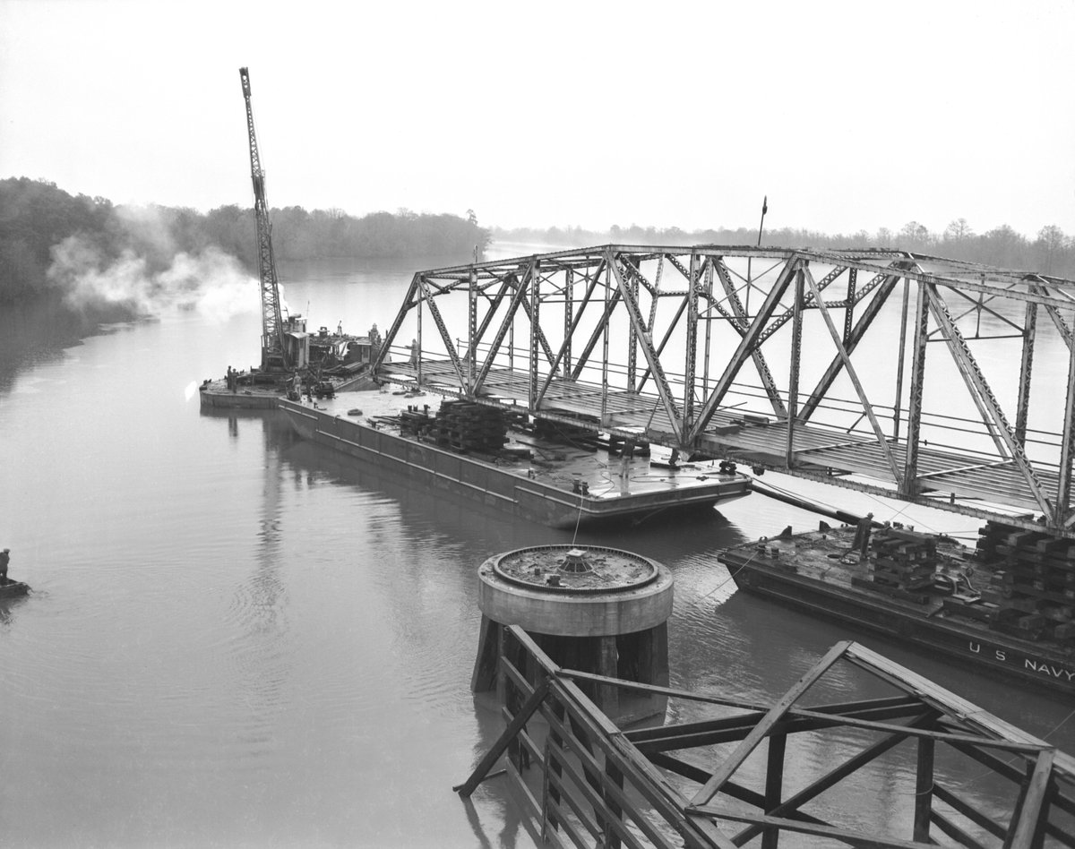 SCDOT on Twitter "Barges move bridge span from North Santee River (US 17) to Brown’s Ferry