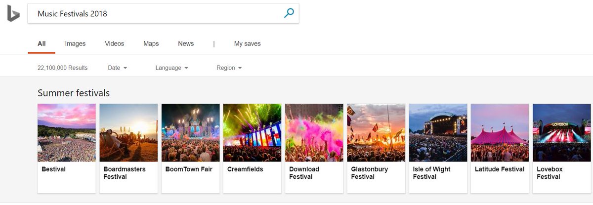 The UK hosts some of the best festivals in the world and Bing is here to help you find all the information you need on each one. Check them out here - aka.ms/Festivals2018

#Festivals #UKFestivals #FestivalSeason #BingUK