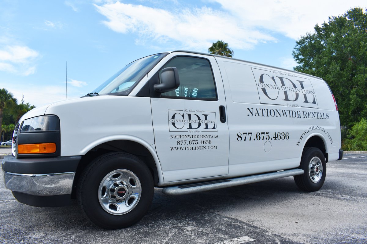 CDLinen's tweet image. Keep an eye out on the roads for the newest addition to our delivery fleet (featuring our new logo)